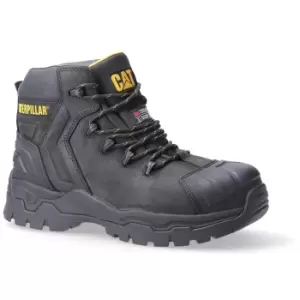 image of Caterpillar Mens Everett S3 Grain Leather Safety Boots (11 UK) (Black)