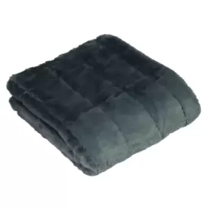 image of Paoletti Empress Faux Fur Throw Polyester Charcoal 200 x 140cm