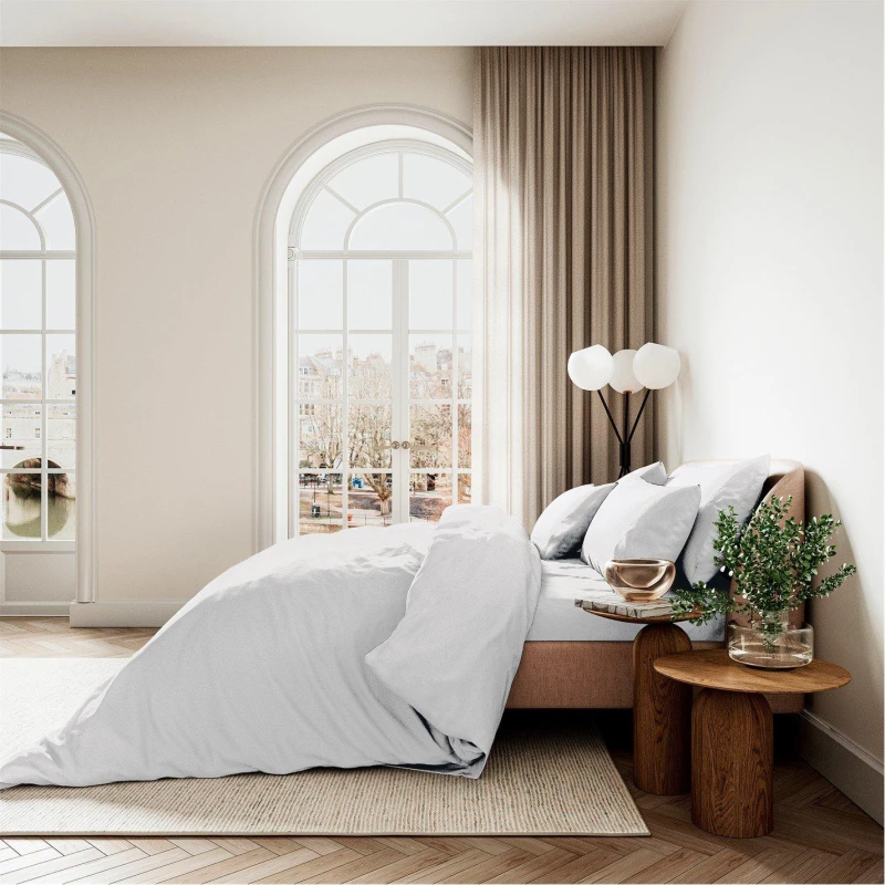 Image of Bedeck of Belfast Cotton Sateen Flat Sheet 400TC White unisex Single
