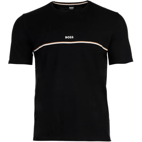 image of BOSS Bodywear Unique Cotton-Blend Jersey T-Shirt - L Black Tops male 50515395-001 L