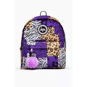 Image of Hype Animal Print Backpack (One Size) (Purple/Tan/White)