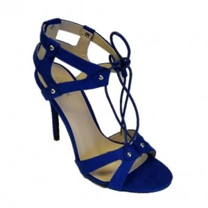 Image of Qupid Ara high heel tie up sandal Blue
