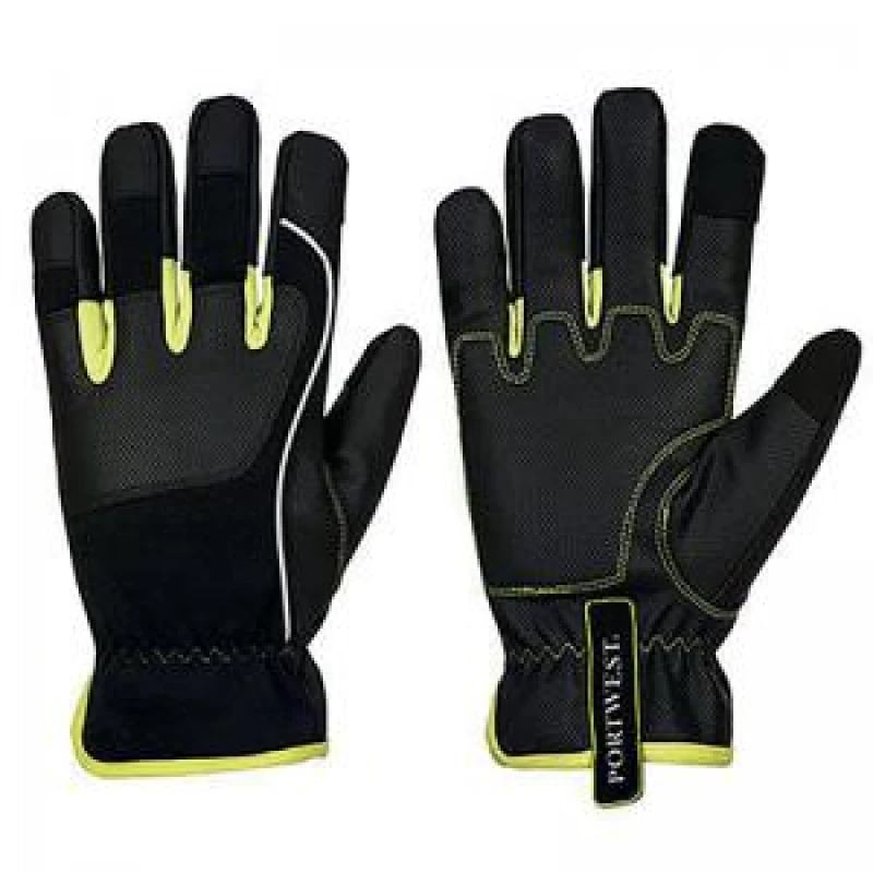 Image of Portwest PW3 Tradesman Work Gloves A771BKYM Colour: Black / Yellow