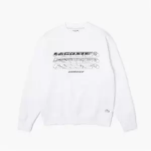 Image of Lacoste Lacoste Racing Crew Sweater Mens - White