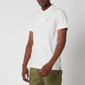 Image of Tommy Jeans Mens Essential Jersey Polo Shirt - White - L