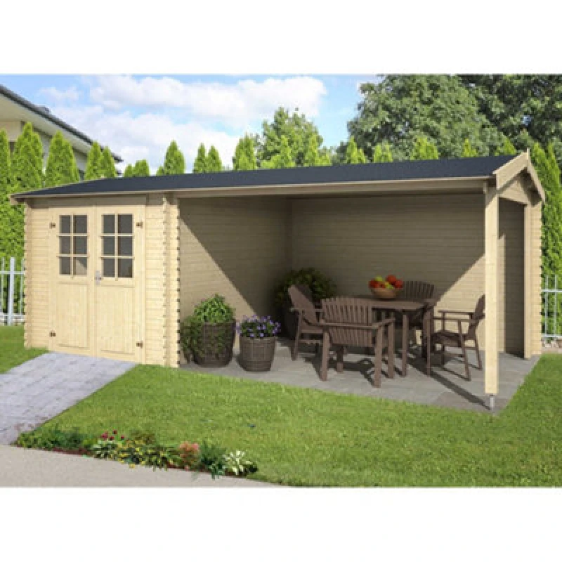 Image of Lasita Maja Lasita Osland Ivana Log Cabin With Canopy Area 19 X 9 Ft