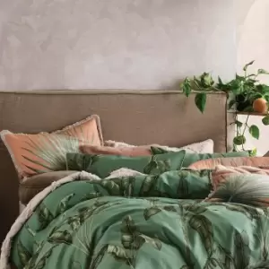 Image of Linen House Livia Housewife Pillowcase (Pack Of 2) (One Size) (Green)