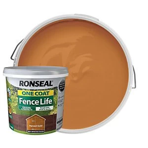 Ronseal One Coat Fence Life Matt Shed & Fence Treatment - Harvest Gold 5L