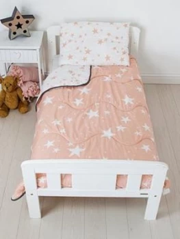 Image of Rest Easy Sleep Better Pink Star Coverless Quilt 4 Tog Junior With Filled Pillow