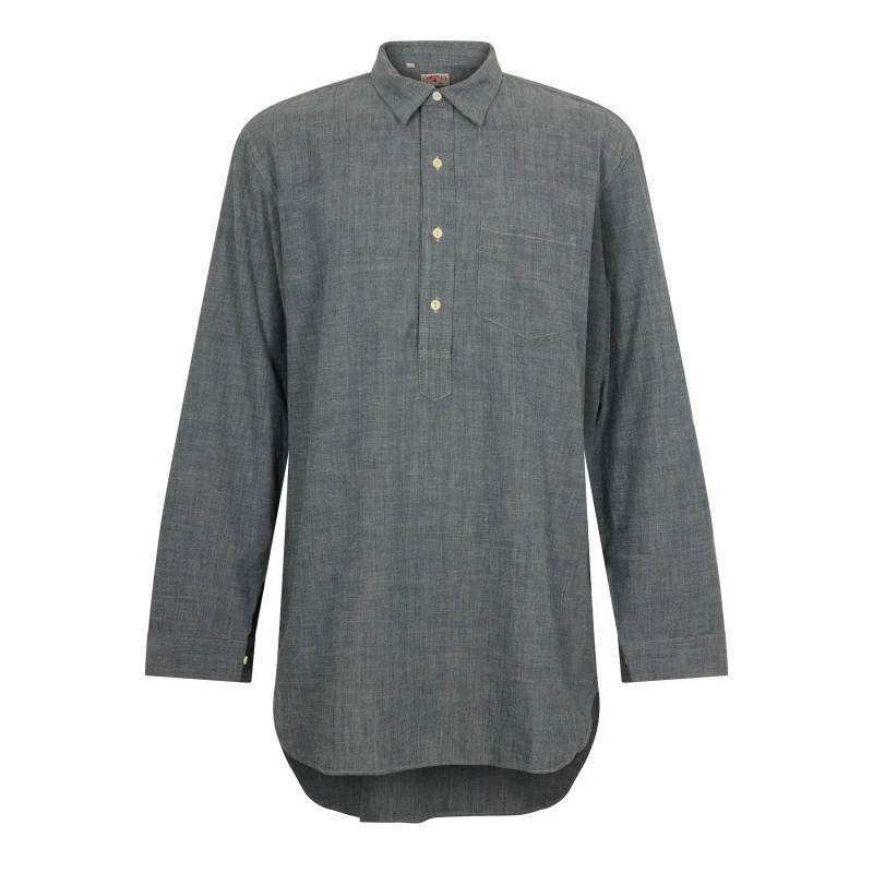 Image of Levis Mens Sunst Chambray Long Sleeve Plain Shirt Broadway Indigo male M