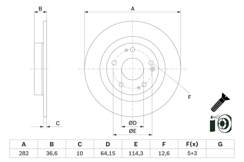 Image of Brake disc Bosch 0 986 479 G90