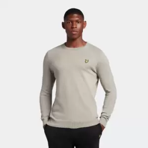 Image of Mens Cotton Merino Crew Jumper - Khaki Smoke - XXL