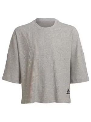 Image of adidas Older Girls Yoga Sweat Top, Grey, Size 13-14 Years, Women