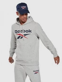 Image of Reebok Vector Hoody, Medium Grey Heather, Size XS, Men