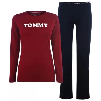 Image of Tommy Bodywear Logo Pyjama Set - Rhub/NavyBlazr