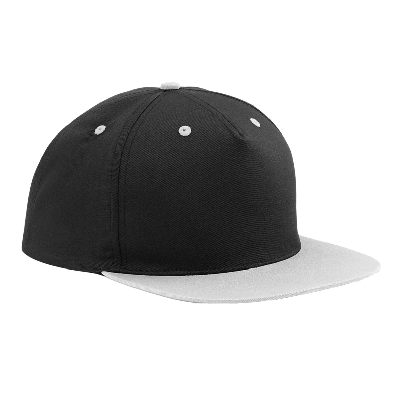 Image of Beechfield Beechfield Men Contrast 5 Panel Snapback Cap in Black One Size Male 5063377408188