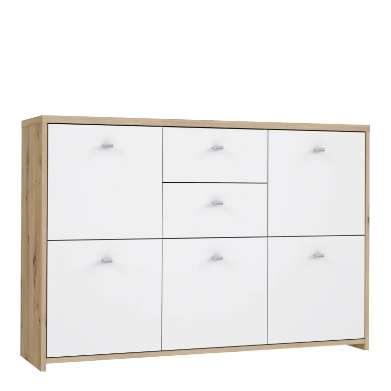 Image of Furniture To Go Best Chest Storage Cabinet with 2 Drawers & 5 Doors in Brown Brown Unisex