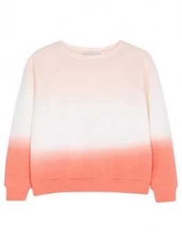 image of Mintie by Mint Velvet Girls Dip Dye Sweatshirt - Coral, Multi, Size Age: 3-4 Years, Women