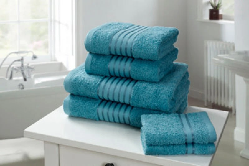 Image of Rapport Home Windsor Pure Cotton Face Towel Aqua