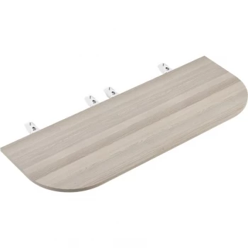 Image of 1600X600MM Bench Desk D End Meeting Point - White/Grey Oak