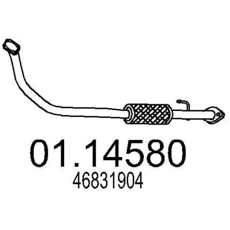 Image of MTS 01.14580 Exhaust Pipe Front, Length: 970mm Exhaust Pipe (17)