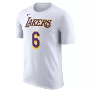 image of Nike Nba Los Angeles Lakers N&N T-Shirt Lebron James, White/James Lebron, Male, T-Shirts, DR6380-106