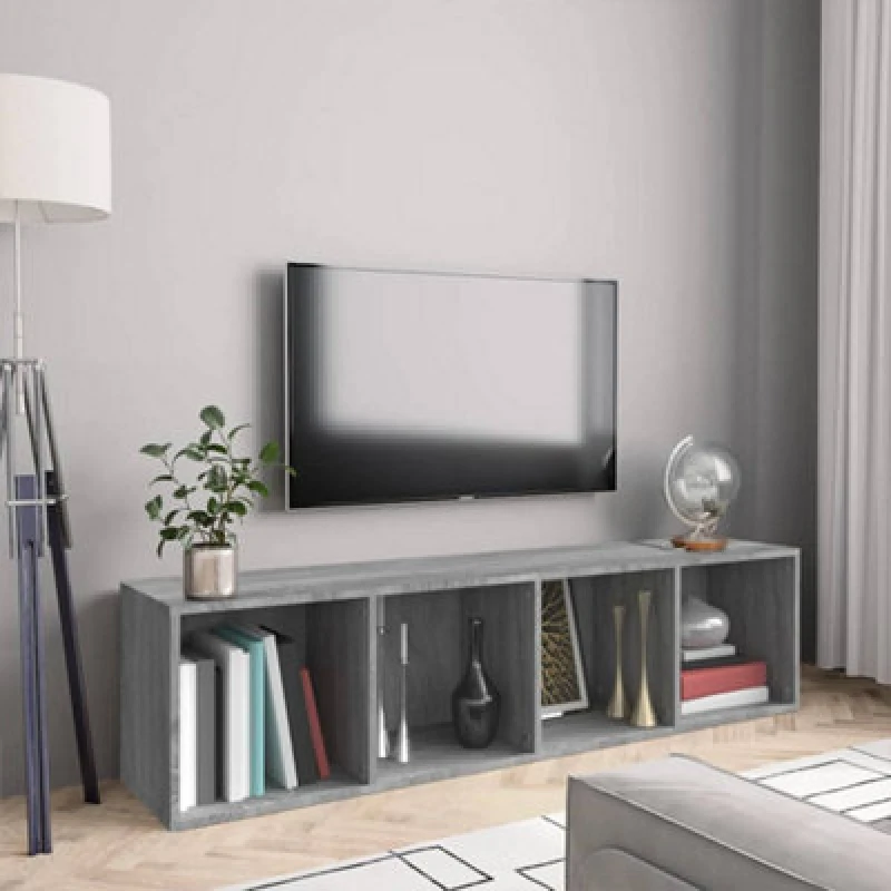 Image of Vidaxl Book Cabinet/Tv Cabinet Grey Sonoma 143X30X36Cm Engineered Wood, Grey 815271