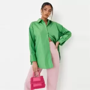 Image of Missguided Extreme Oversized Nylon Shirt - Green