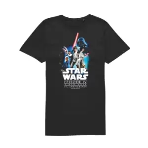 image of Star Wars - A New Hope - 45th Anniversary Composition Unisex T-Shirt - Black - XS