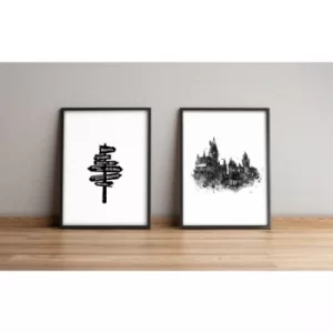 Image of 2PYSCT-002 Multicolor Decorative Framed MDF Painting (2 Pieces)