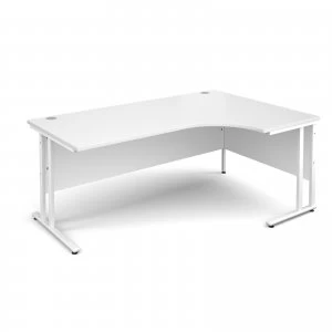 Image of Maestro 25 WL Right Hand Ergonomic Desk 1800mm - White cantilever fram