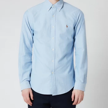 Image of Polo Ralph Lauren Mens Slim Fit Oxford Long Sleeve Shirt - BSR Blue - L