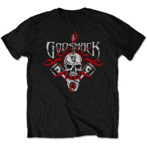 Image of Godsmack - Chrome Pistons Unisex Large T-Shirt - Black