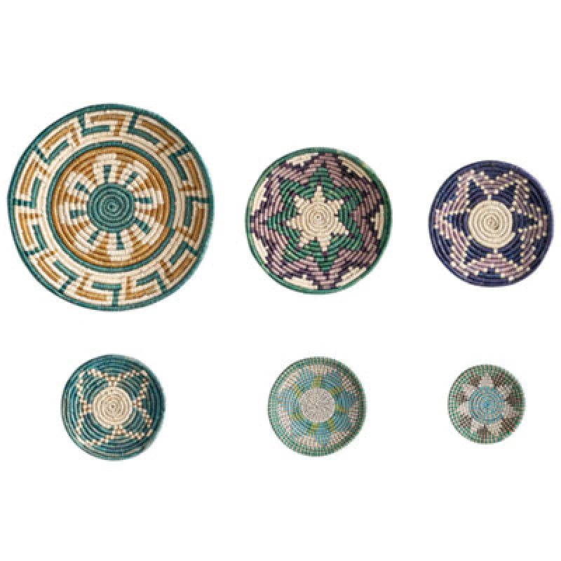 Image of Beliani Set Of Hanging Decorations Namdinh Seagrass 56/42/34/30/25/20 Cm Multicolour
