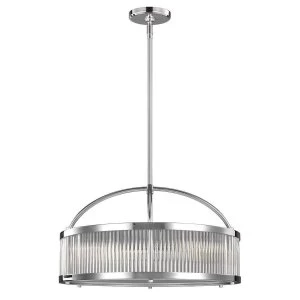 Image of 6 Light Round Ceiling Pendant Light Chrome IP44, G9