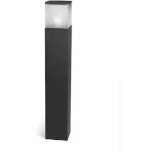 image of Cubik bollard, 90cm, aluminum and polycarbonate, urban gray