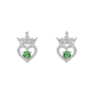 image of Disney Princess Sterling Silver Birthstone Crown Earrings ? August E906315RAUGL