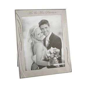 Image of 8" x 10" - Silver Plated Wedding Photo Frame with Crystals