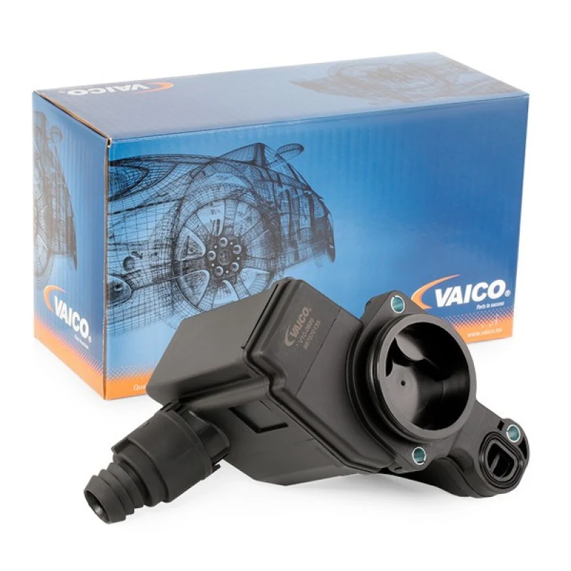 Image of VAICO V10-0899 Oil Trap, crankcase breather engine sided, with gasket/seal, Original VAICO Quality Oil Trap,crankcase breather (3324)