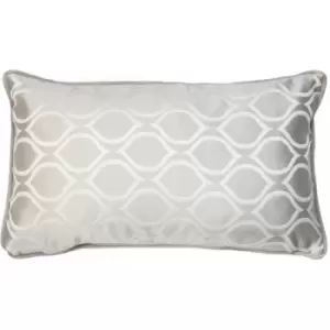 image of Solitaire Embroidered Geometric Piped Edge Cushion Cover, Feather, 30 x 50 Cm - Prestigious Textiles