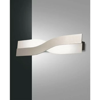 Image of Fabas Luce Lighting - Fabas Luce Riace Integrated LED Wall Light Satin Aluminum Glass
