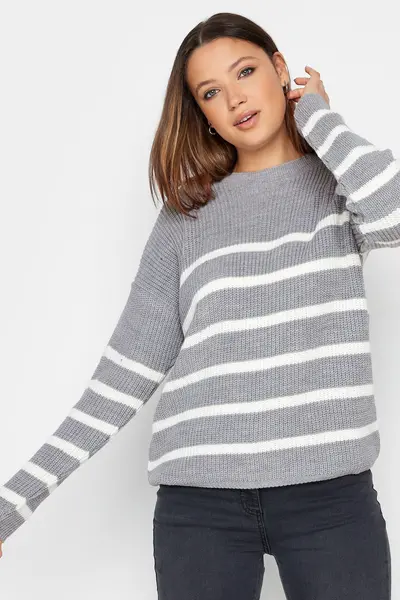 Long Tall Sally Tall Crew Neck Jumper Grey