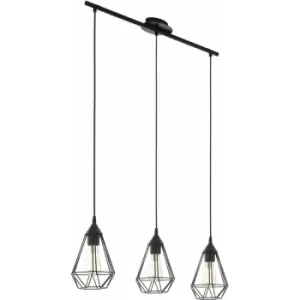 image of Hanging Ceiling Pendant Light Black Wire Cage 3x E27 Kitchen Island Feature