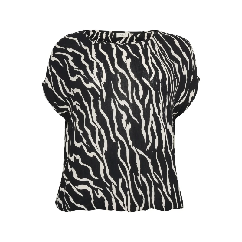 Image of KAFFE Curve Printed womens blouse KAFFE Curve Ami Stanley Noir Female 50