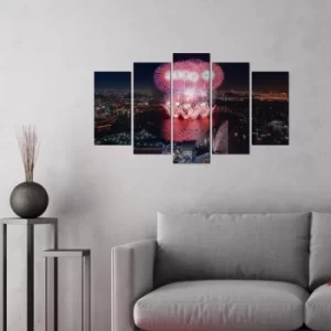 Image of 5MX-63 Multicolor Decorative MDF Painting (5 Pieces)