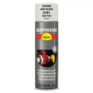 Image of Rust Oleum Hard Hat Metal Spray Paint Light Grey 500ml