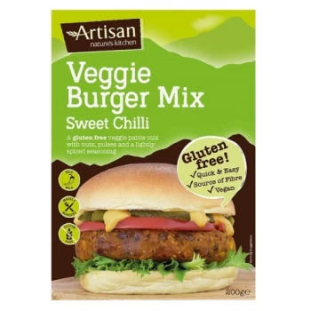 image of Artisan Grains Sweet Chilli Veggie Gluten Free Burger Mix - 200g x 6 (Case of 1)