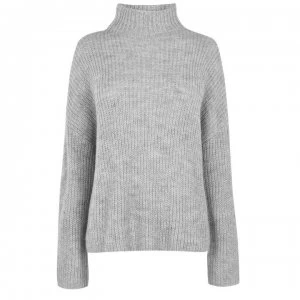 image of Vila Glippa Long Sleeve Knit Jumper - Grey Melange