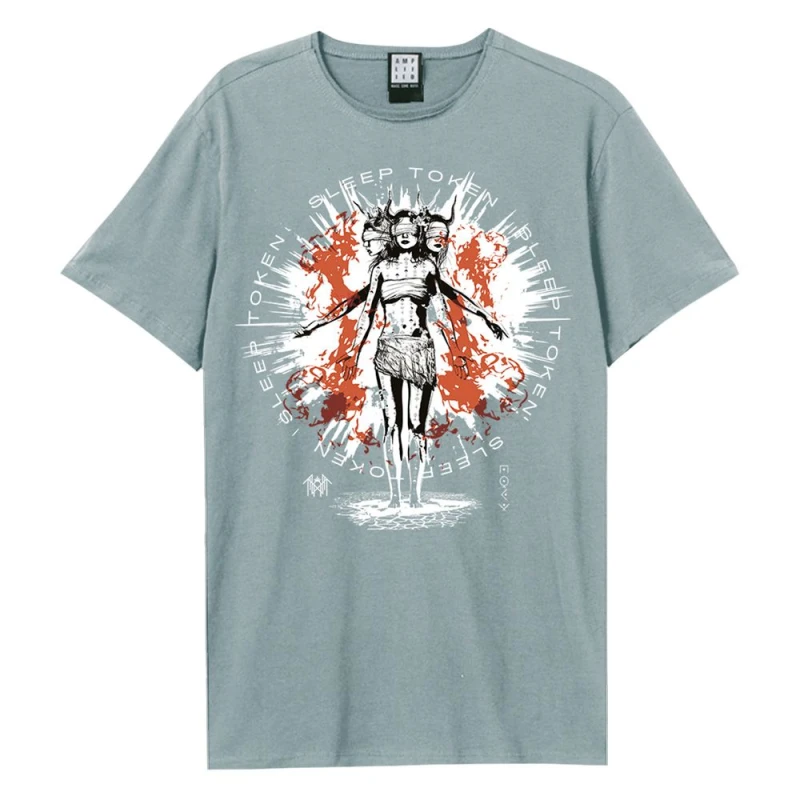 Image of Amplified Amplified Men Rain Sleep Token T-Shirt in Pale Blue Size: X-Small Pale Blue XS Male 5063574976176