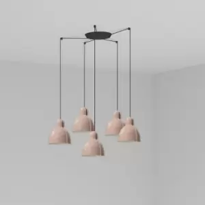 image of Faro Venice 5 Light Pink Cluster Drop Pendant Lamp